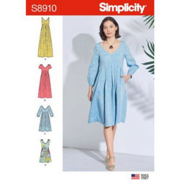 FrocKit 77BC-  Simplicity 8910 Dress View B or C with Various Fabric Options