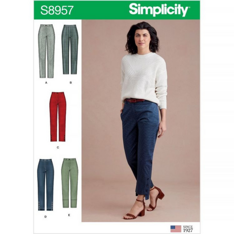 FrocKit 86A&B -  Simplicity 8957 Pants in View A or B - Stretch Bengaline in two Fabric options