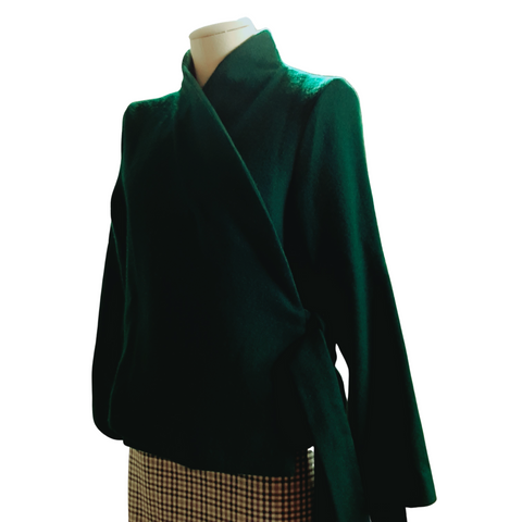 FrocKit 85B -  Burda 6727 Jacket in View B - Green Wool