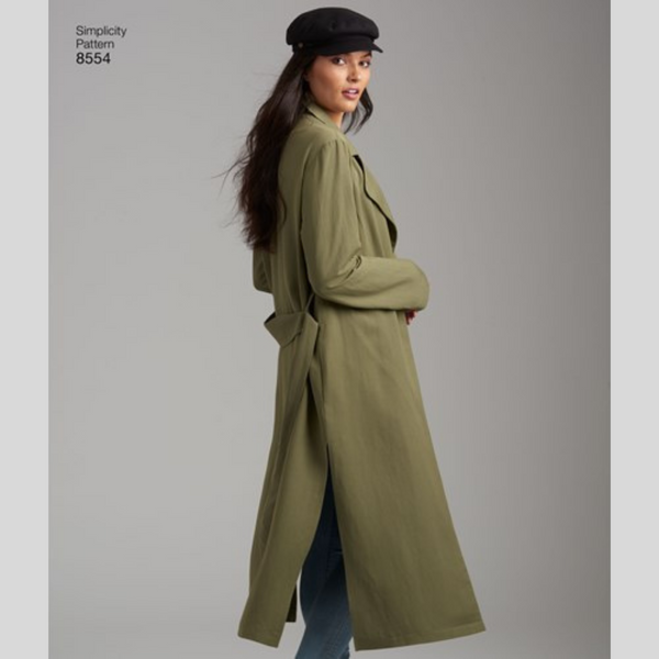 FrocKit 67A -  Simplicity 8554 Trench Coat View A - Tencel  or Herringbone Viscose