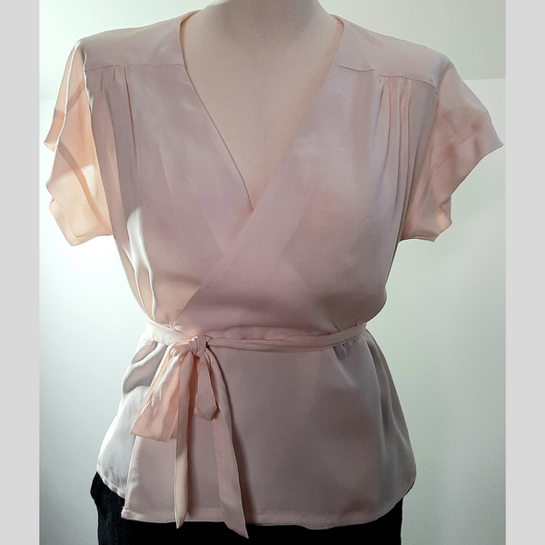 FrocKit 4  - New Look 6560 Blouse - View C - Soft Pink Rayon