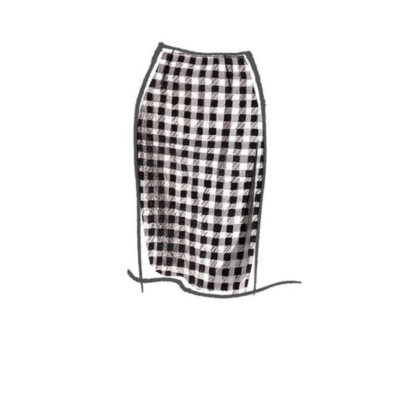 FrocKit 88B -  McCalls 8051 Skirt View B, C D or E - Check Bengaline or check lightweight wool