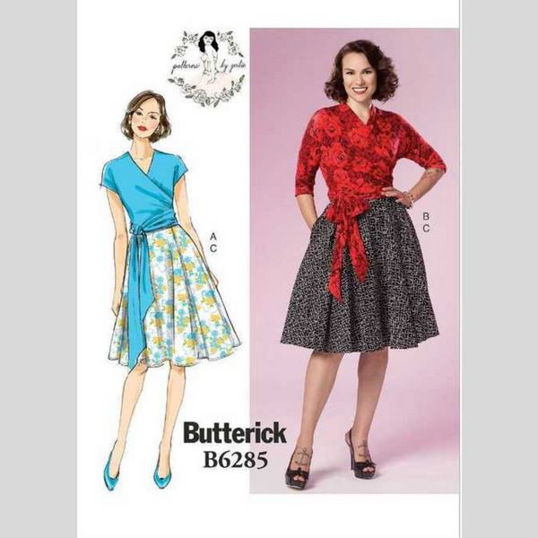 FrocKit 70B -  Butterick 6285 Top view B - Solid and floral jersey fabric options