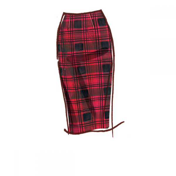 FrocKit 88B -  McCalls 8051 Skirt View B, C D or E - Check Bengaline or check lightweight wool