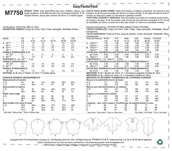 FrocKit 17C -  McCall's 7750 Top view C - Viscose and Linen blend off white Fabric with a subtle geometric woven pattern with cotton lace contrast or Black Linen/Cotton fabric an lace insert