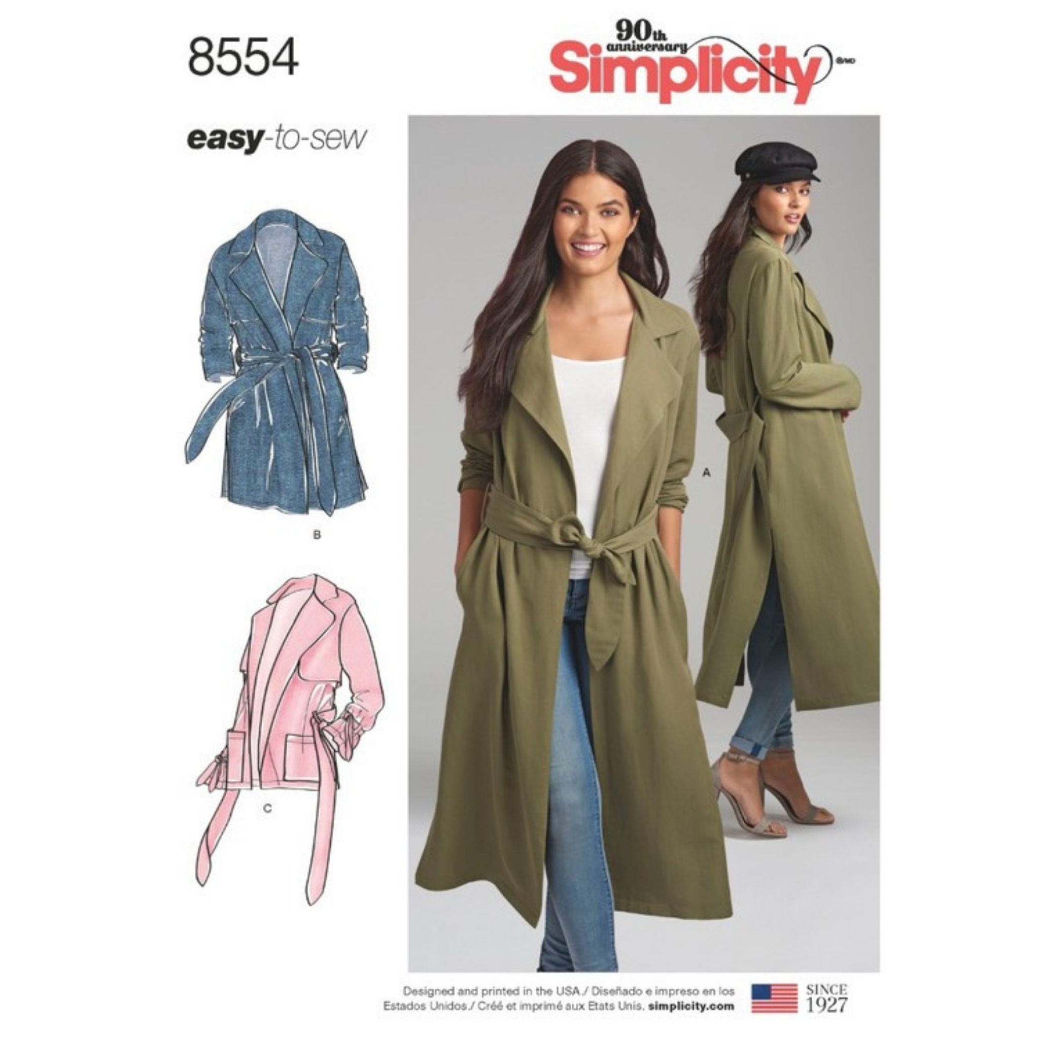 FrocKit 67A - Simplicity 8554 Trench Coat View A - Tencel Or Herringbo ...