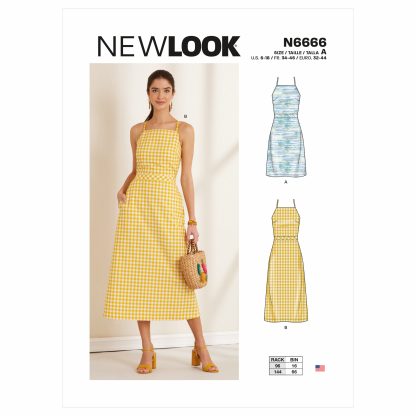 FrocKit 75A -  New Look 6666 Dress View A -Natural  or Black Linen