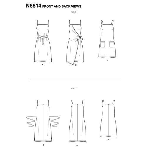 FrocKit 76B -  New Look 6614 Dress View B - Black and White Geometric crepe or Black linen