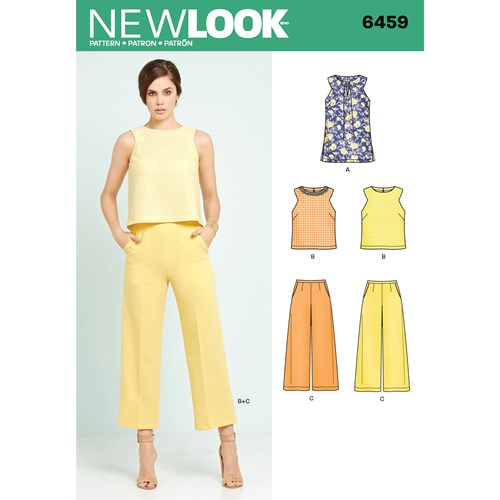 FrocKit 26 B&C -  New Look Pants and Top views B and C - Olive green satin back crepe and floral crepe