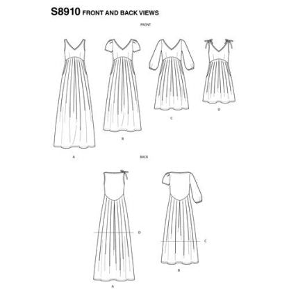 FrocKit 77BC-  Simplicity 8910 Dress View B or C with Various Fabric Options