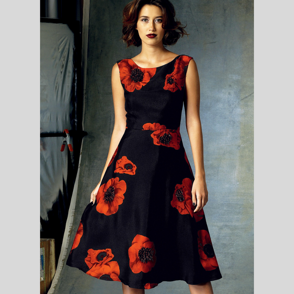 FrocKit 46 -  Vogue 1422 Dress - Floral medium weight taffeta