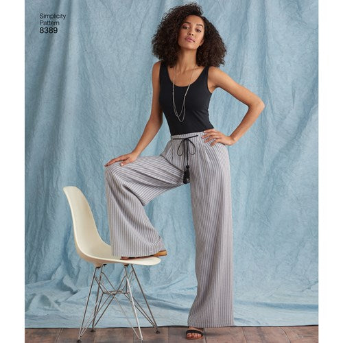 FrocKit 43A  Simplicity  8389 Pants view A - Medium Weight rayon or Hanky Linen fabric options